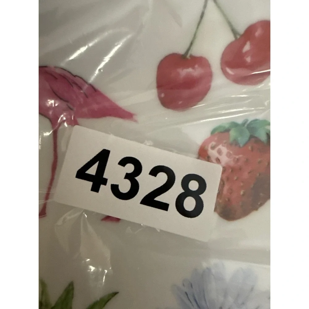 Tropical Summer Fruit Flamingo Ice Cream Melamine Rectangular Serving Platter